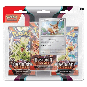 Flammes Obsidiennes: Eevee 3-Pack Blister — Produit scellé Pokémon de la série Flammes Obsidiennes