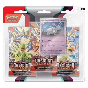 Flammes Obsidiennes: Houndstone 3-Pack Blister — Produit scellé Pokémon de la série Flammes Obsidiennes