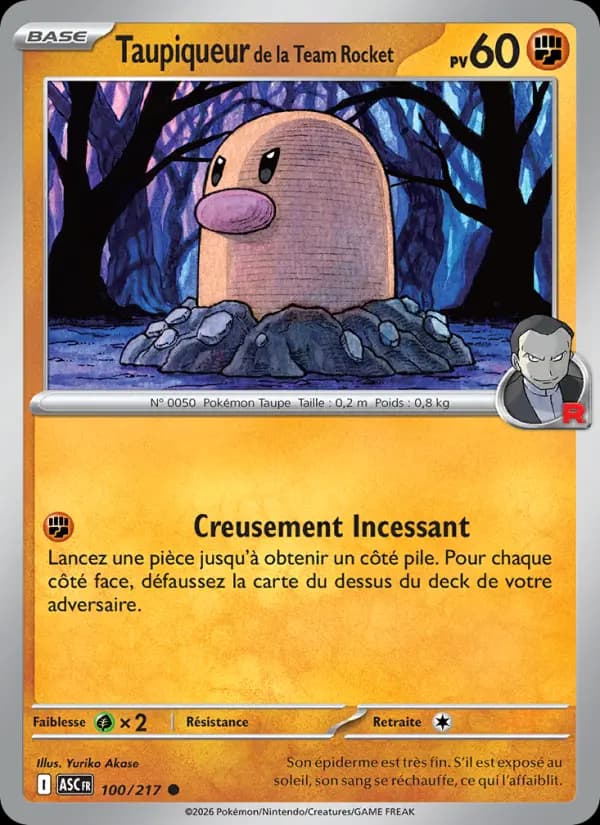 Carte Pokémon Taupiqueur de la Team Rocket 100