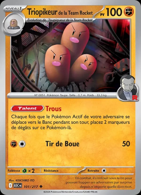 Carte Pokémon Triopikeur de la Team Rocket 101