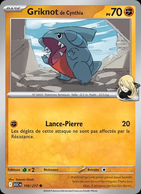 Carte Pokémon Griknot de Cynthia 109