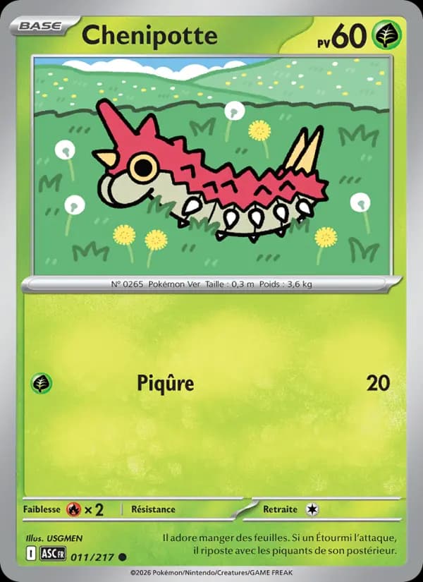 Carte Pokémon Chenipotte 11