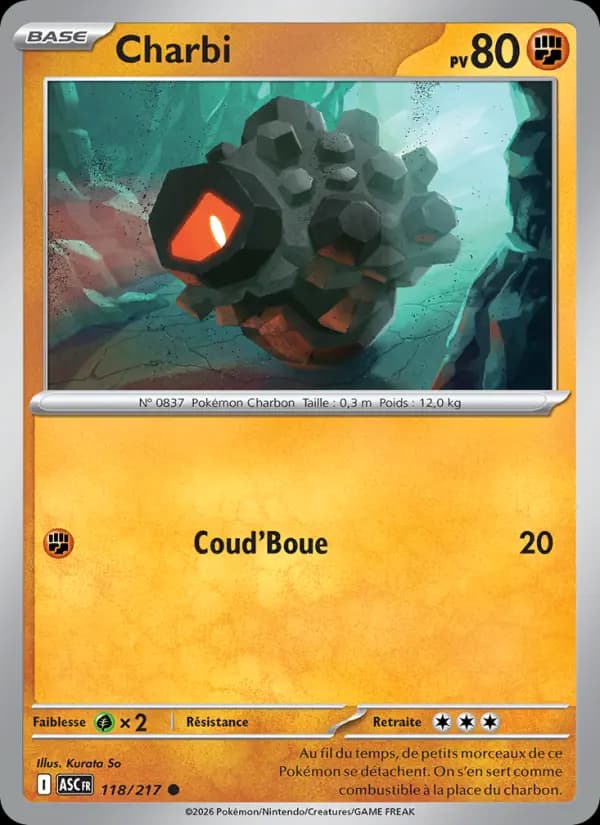 Carte Pokémon Charbi 118