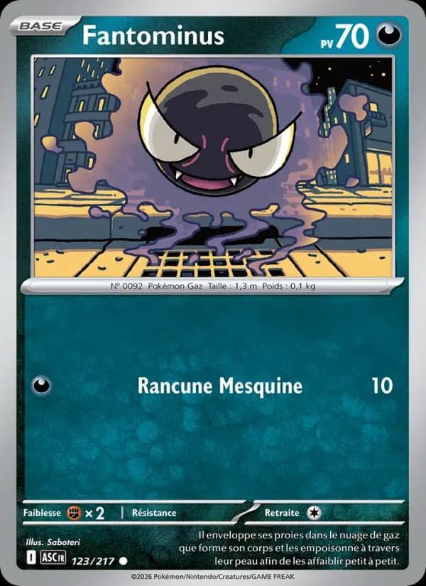 Carte Pokémon Fantominus 123