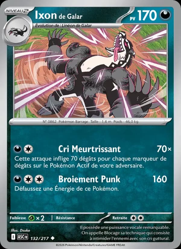 Carte Pokémon Ixon de Galar 132