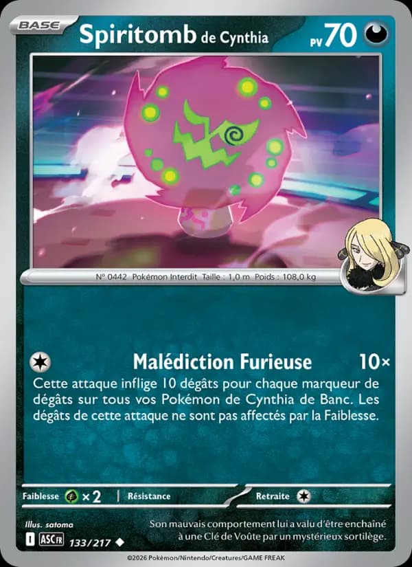 Carte Pokémon Spiritomb de Cynthia 133