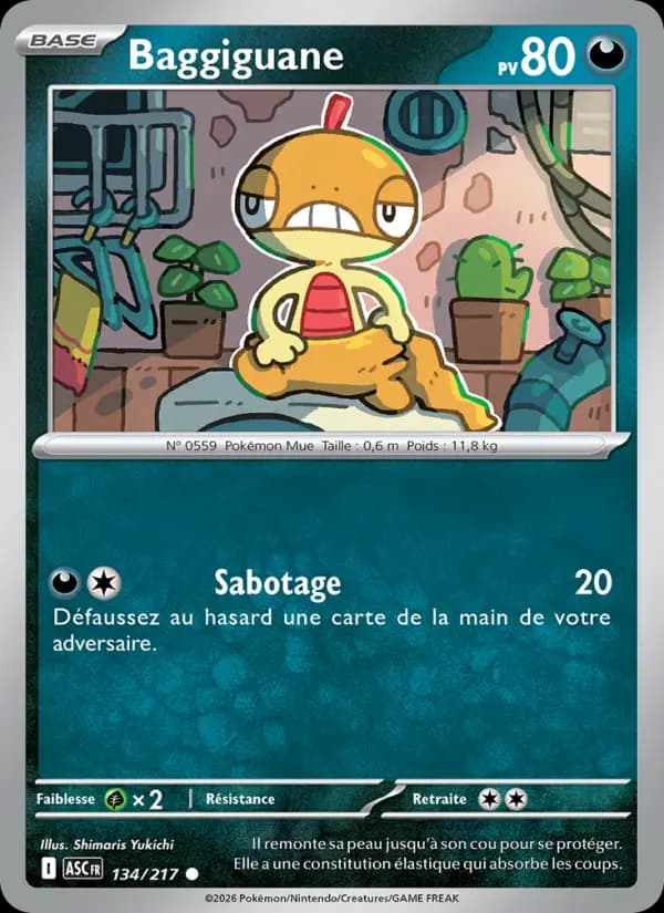 Carte Pokémon Baggiguane 134