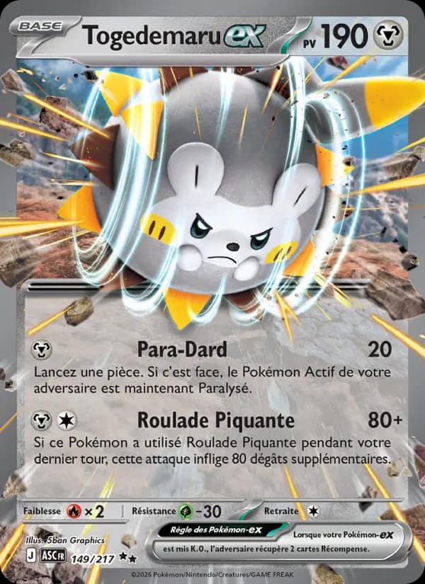 Carte Pokémon Togedemaru ex 149