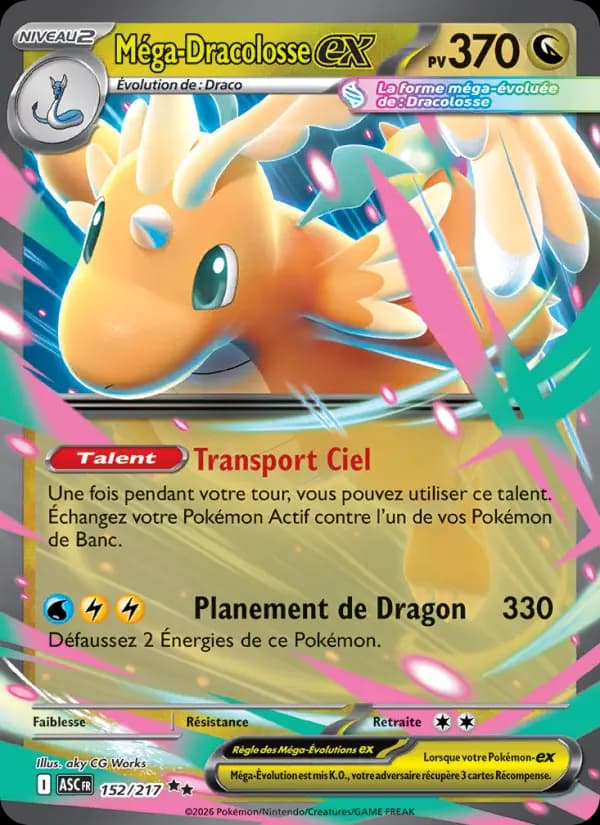Carte Pokémon Méga-Dracolosse ex 152