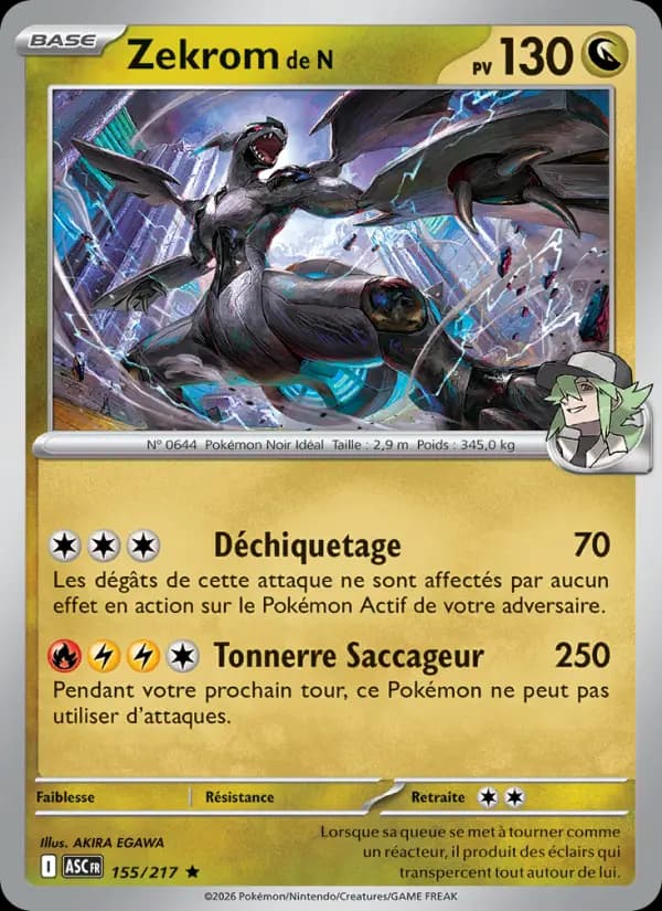 Carte Pokémon Zekrom de N 155
