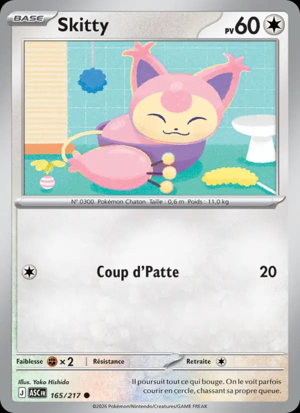 Carte Pokémon Skitty 165