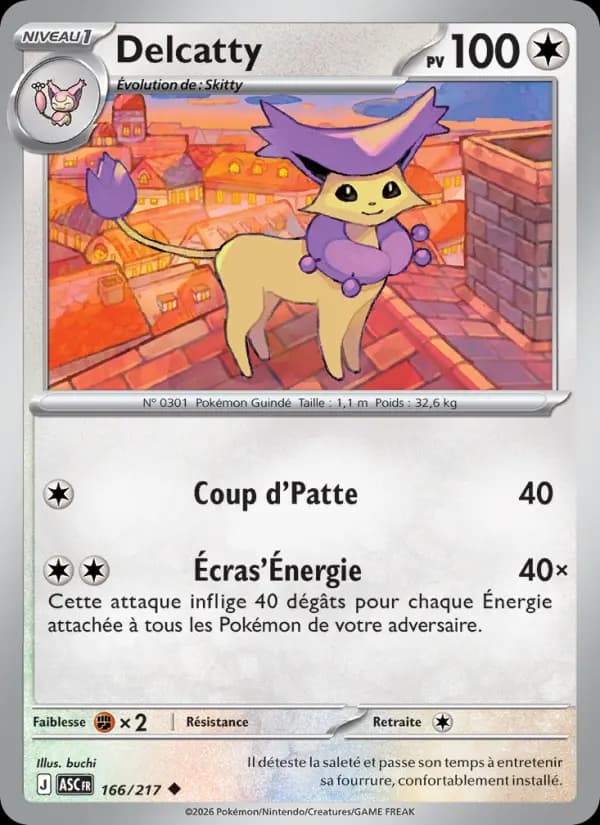 Carte Pokémon Delcatty 166