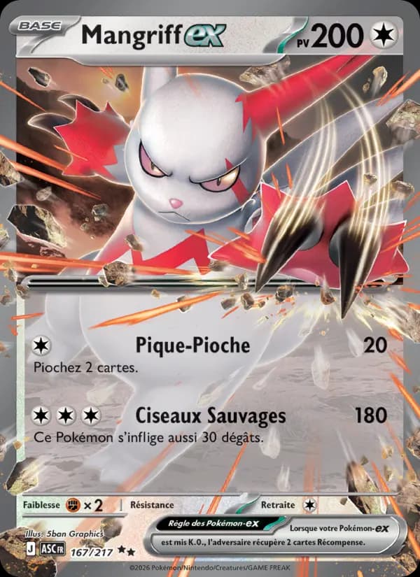 Carte Pokémon Mangriff ex 167