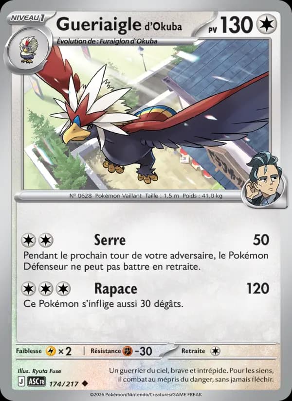 Carte Pokémon Gueriaigle d'Okuba 174