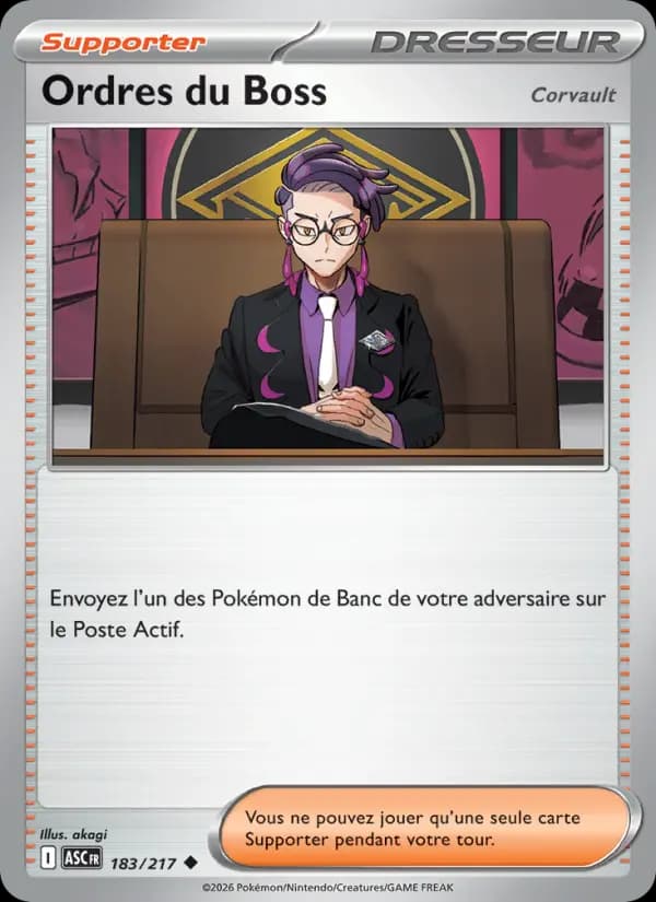 Carte Pokémon Ordres du Boss Corvault 183