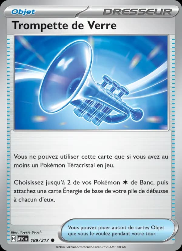 Carte Pokémon Trompette de Verre 189