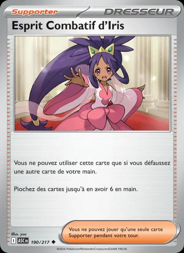 Carte Pokémon Esprit Combatif d'Iris 190