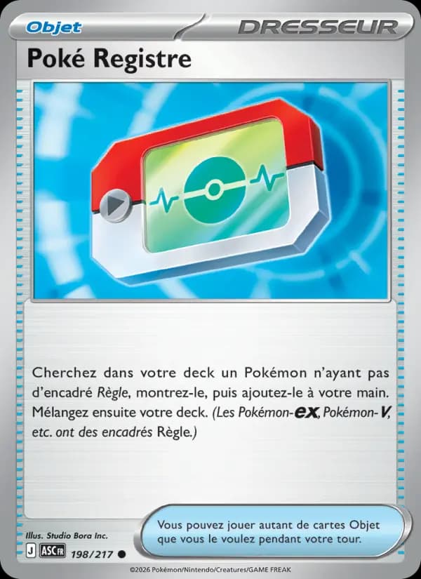 Carte Pokémon Poké Registre 198