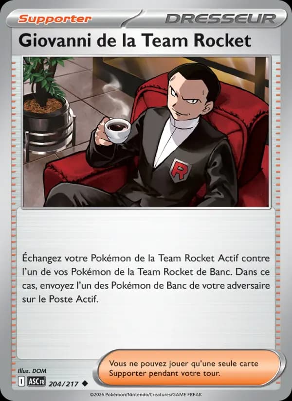 Carte Pokémon Giovanni de la Team Rocket 204