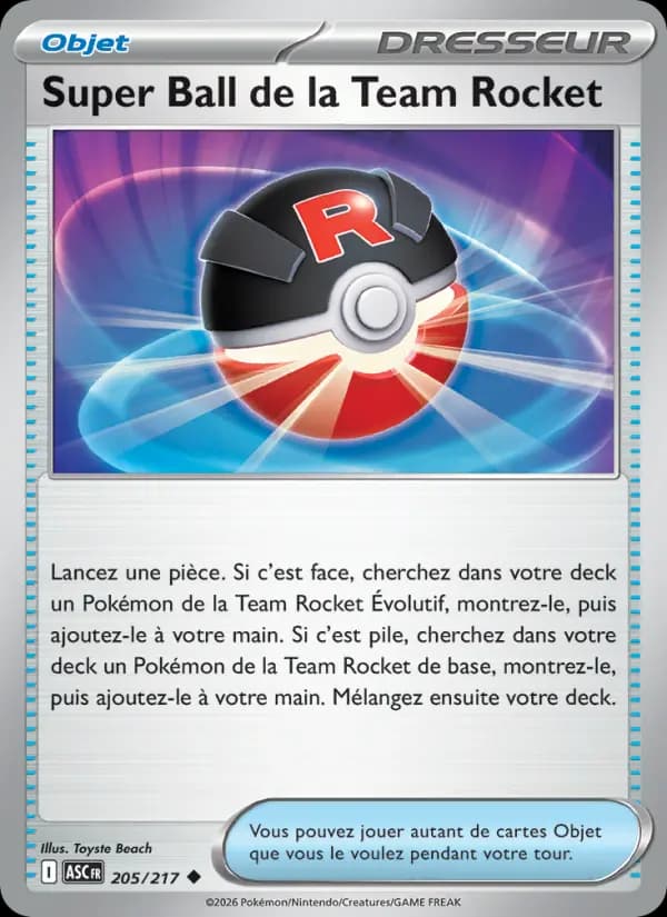 Carte Pokémon Super Ball de la Team Rocket 205