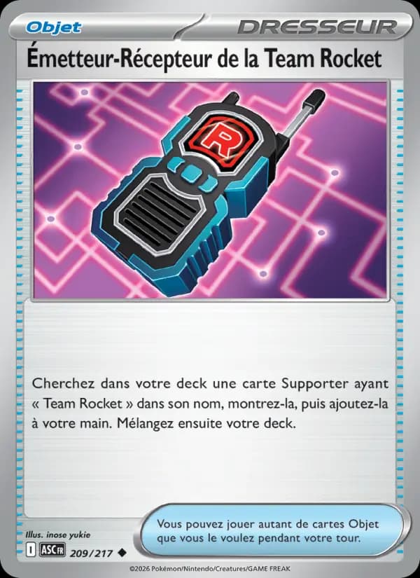 Carte Pokémon Émetteur-Récepteur de la Team Rocket 209