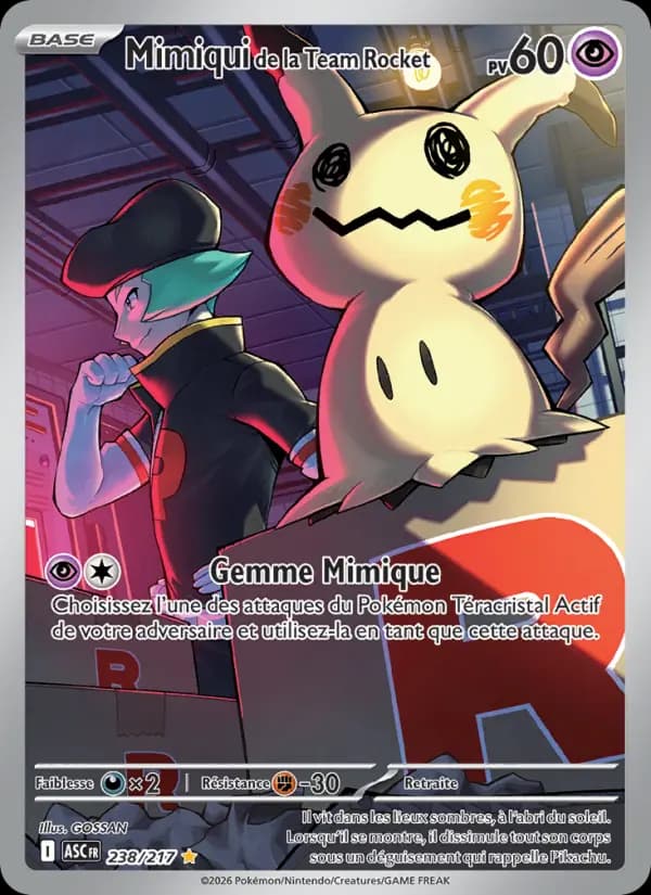 Carte Pokémon Mimiqui de la Team Rocket 238 — Héros Transcendants