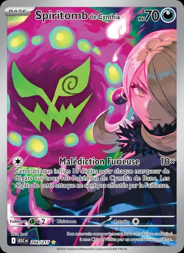 Carte Pokémon Spiritomb de Cynthia 244 — Héros Transcendants