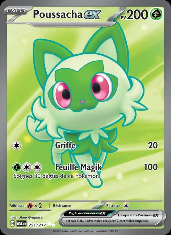 Carte Pokémon Poussacha ex 251