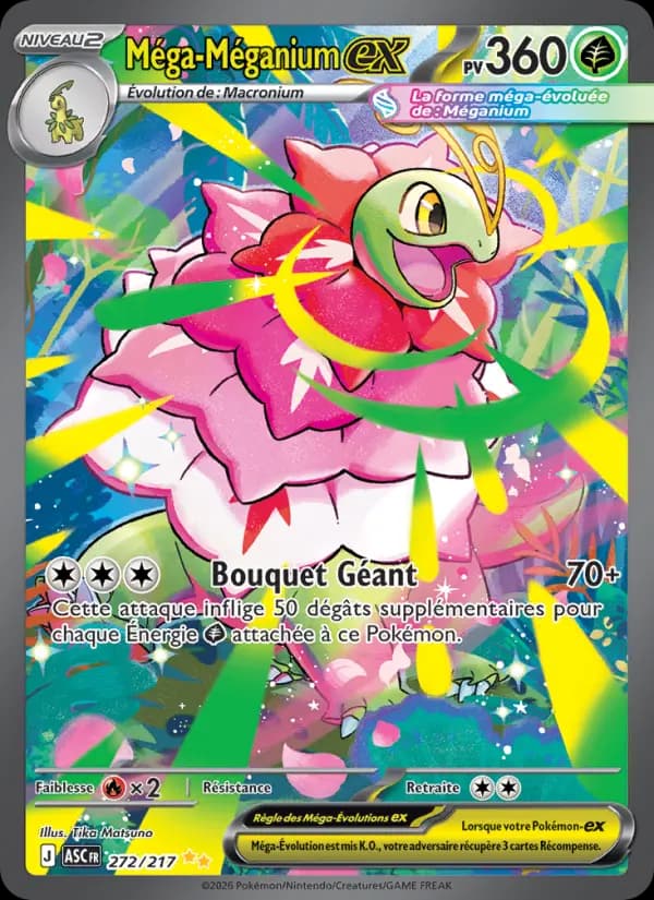Carte Pokémon Méga-Méganium ex 272 — Héros Transcendants