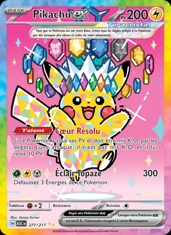Carte Pokémon Pikachu ex 277 — Héros Transcendants