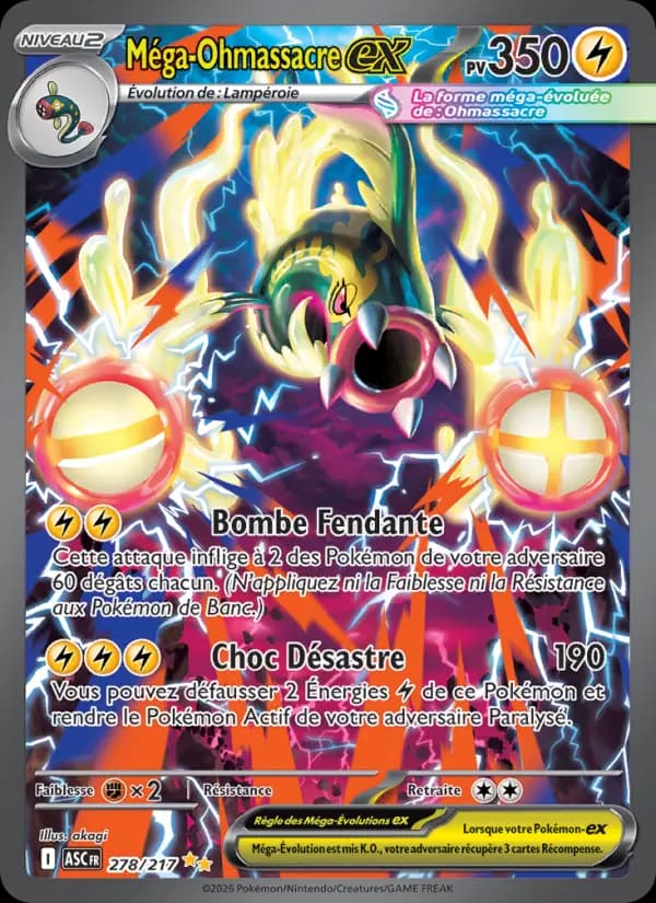 Carte Pokémon Méga-Ohmassacre ex 278 — Héros Transcendants