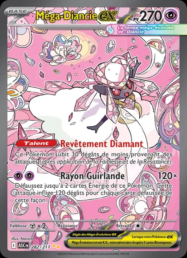 Carte Pokémon Méga-Diancie ex 282 — Héros Transcendants