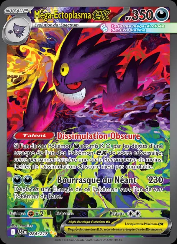 Carte Pokémon Méga-Ectoplasma ex 284 — Héros Transcendants
