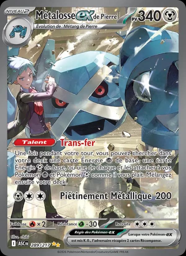 Carte Pokémon Métalosse ex de Pierre 289 — Héros Transcendants