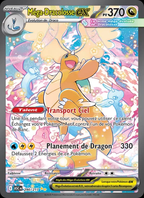 Carte Pokémon Méga-Dracolosse ex 290 — Héros Transcendants