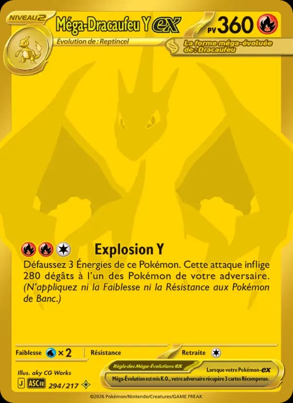Carte Pokémon Méga-Dracaufeu Y ex 294 — Héros Transcendants