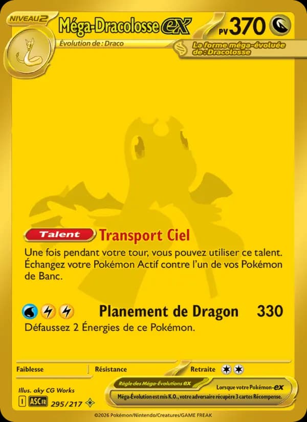 Carte Pokémon Méga-Dracolosse ex 295 — Héros Transcendants