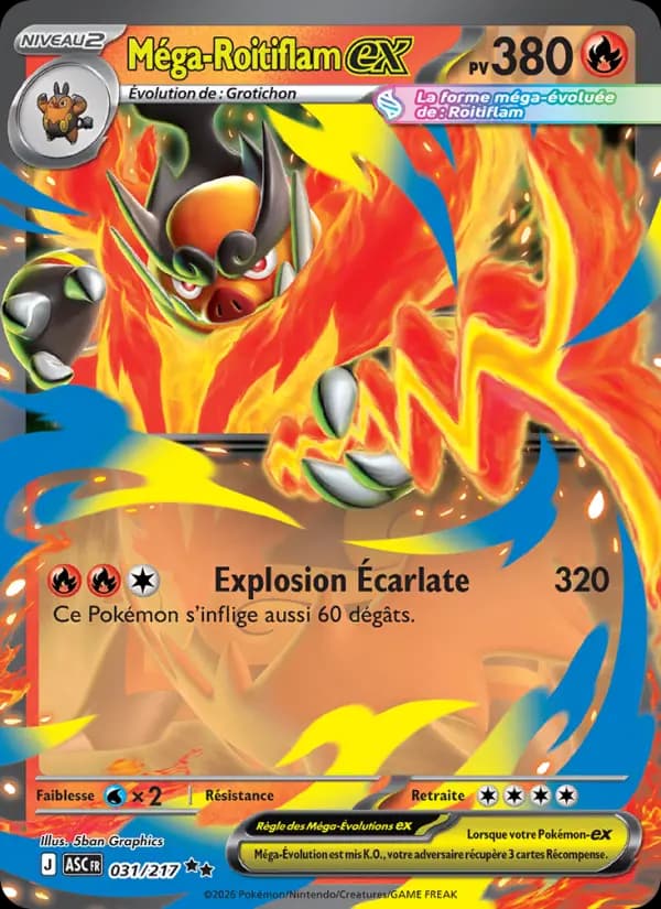 Carte Pokémon Méga-Roitiflam ex 31