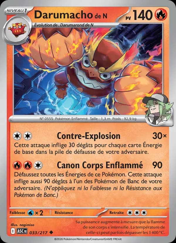 Carte Pokémon Darumacho de N 33