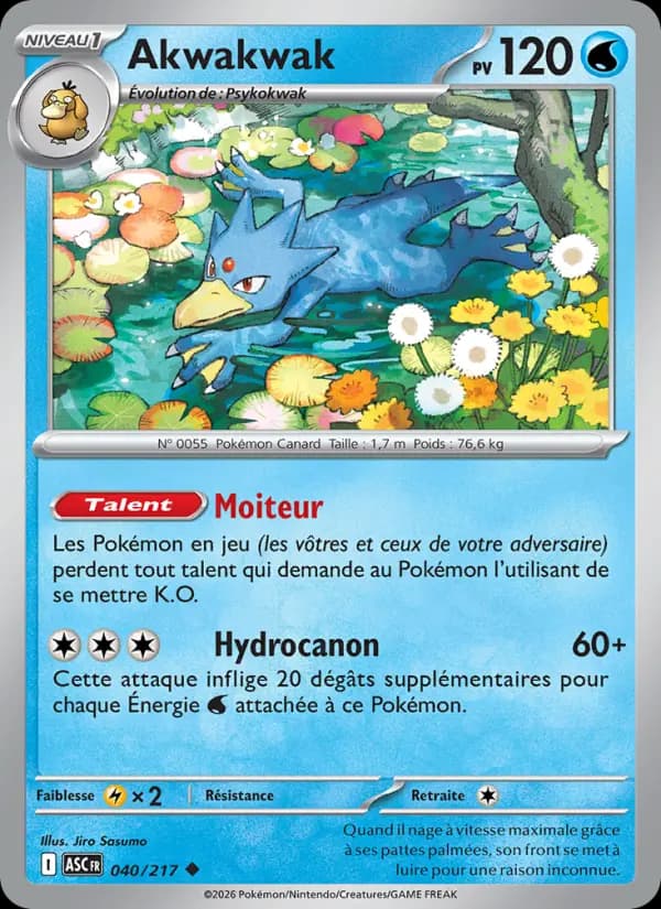 Carte Pokémon Akwakwak 40