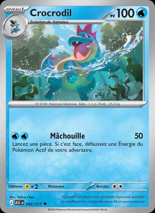 Carte Pokémon Crocrodil 42
