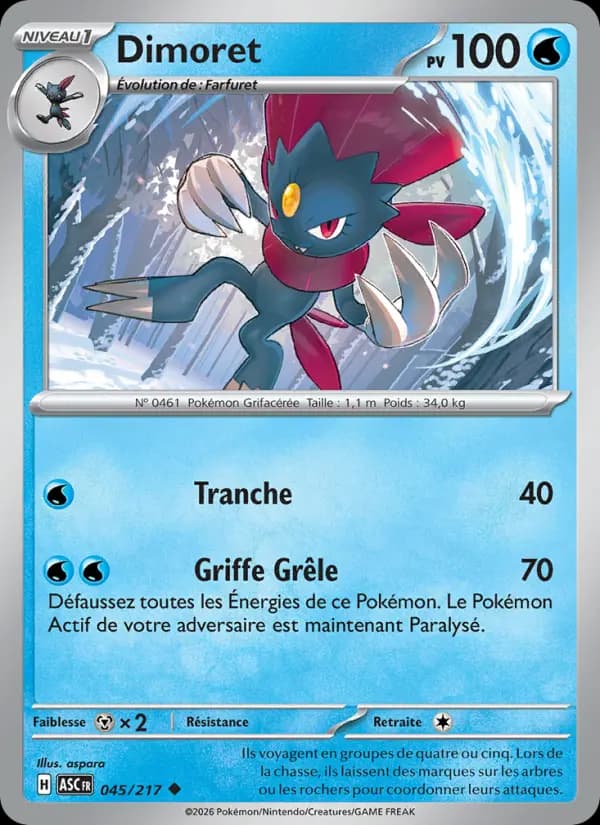 Carte Pokémon Dimoret 45