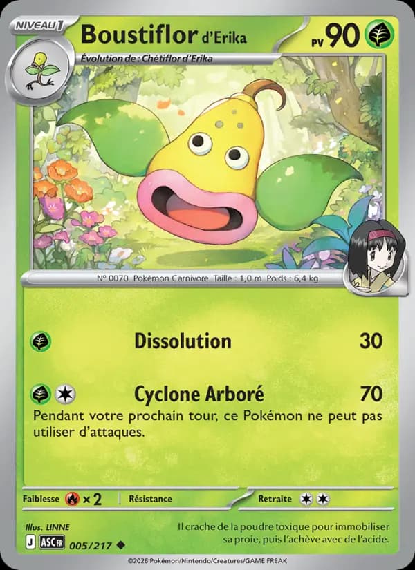 Carte Pokémon Boustiflor d'Erika 5