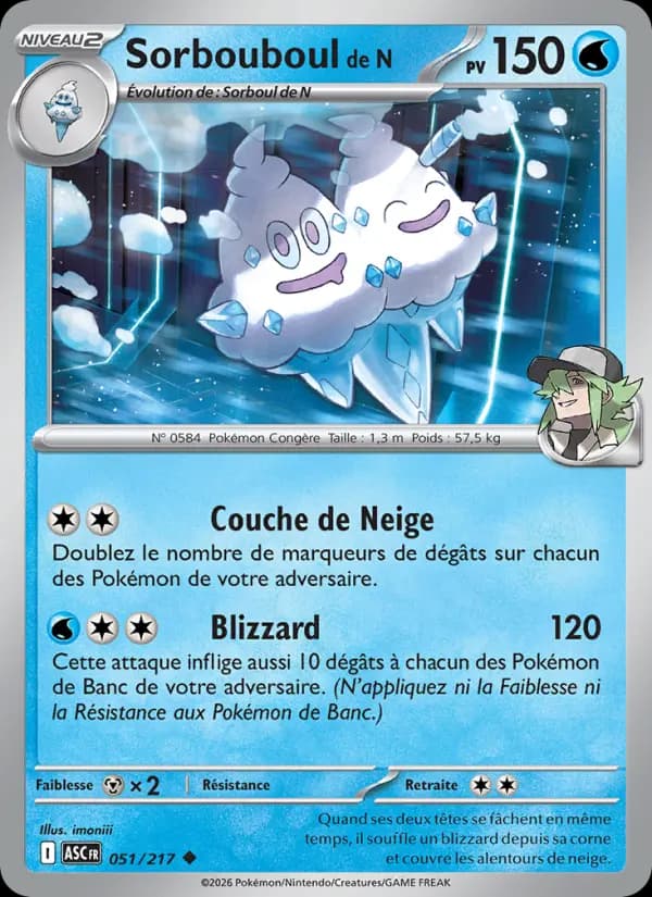 Carte Pokémon Sorbouboul de N 51