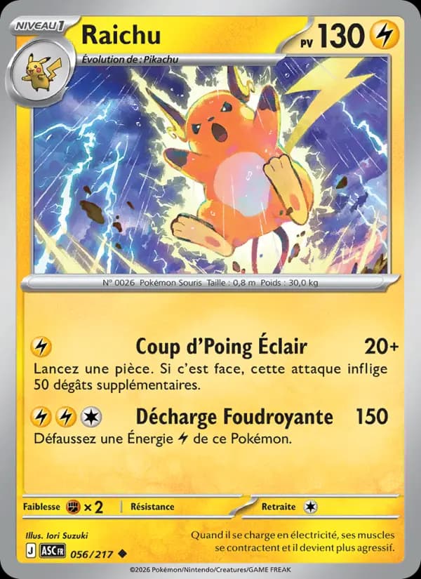 Carte Pokémon Raichu 56