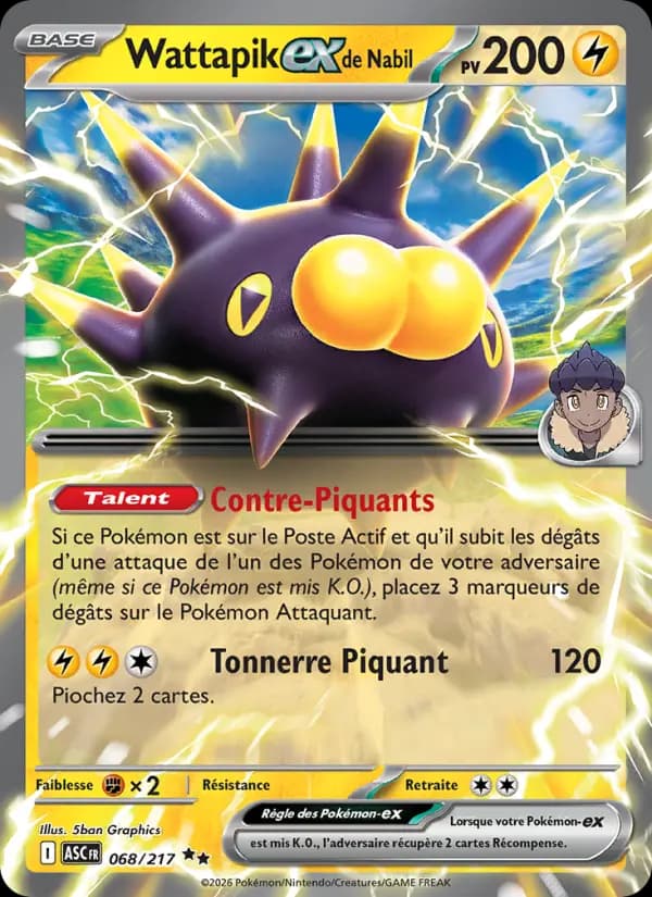 Carte Pokémon Wattapik ex de Nabil 68