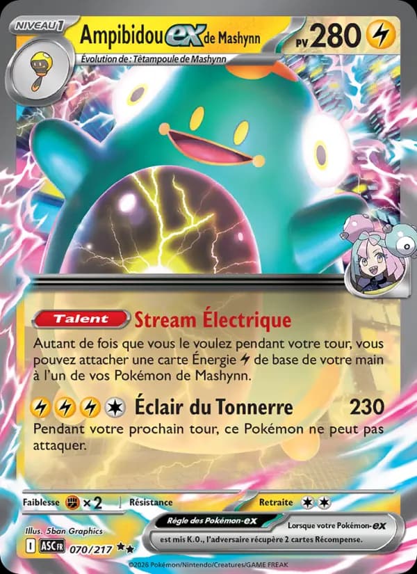 Carte Pokémon Ampibidou ex de Mashynn 70
