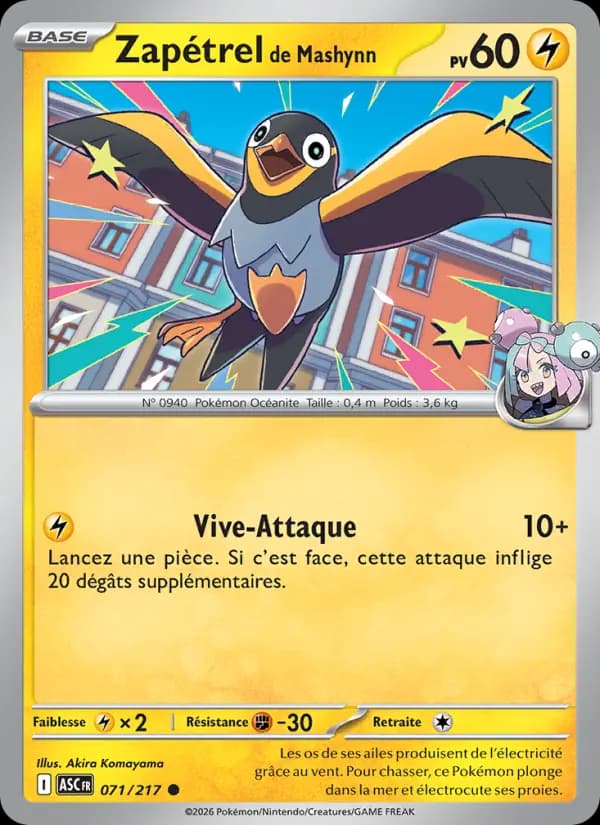 Carte Pokémon Zapétrel de Mashynn 71
