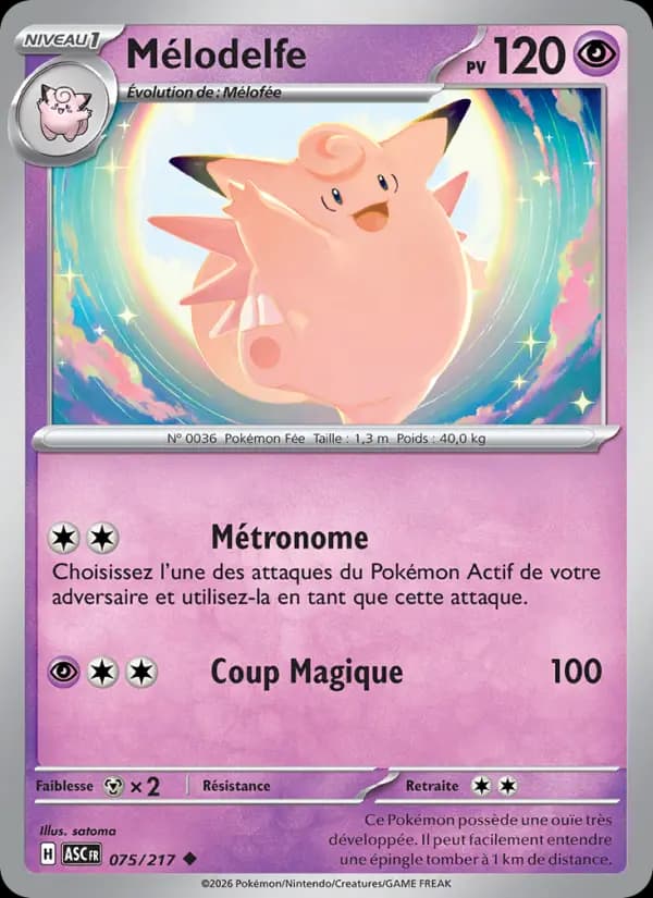 Carte Pokémon Mélodelfe 75