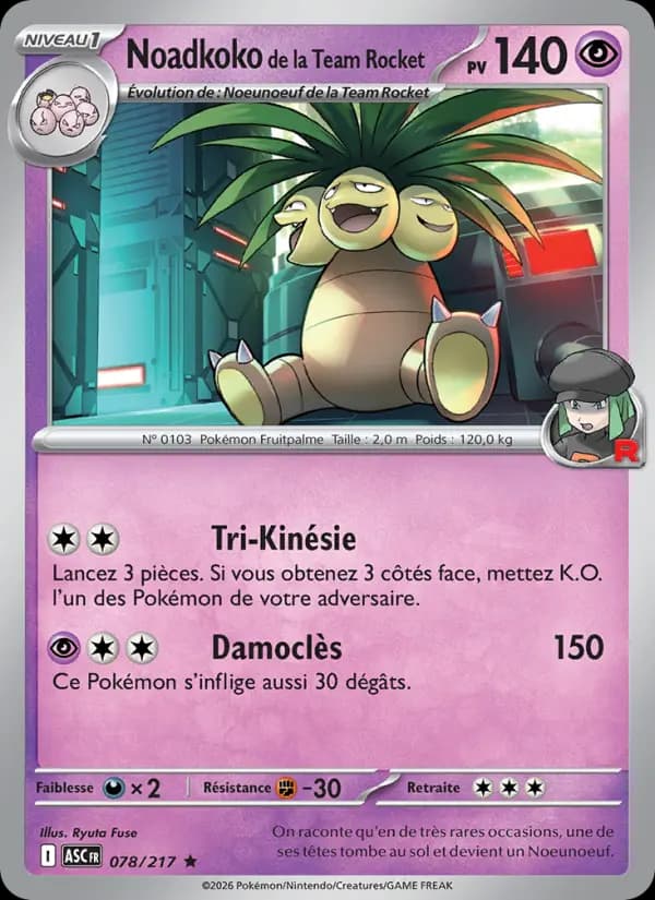 Carte Pokémon Noadkoko de la Team Rocket 78